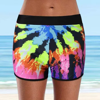 Женские плавательные шорты с высокой талией Пляжные шорты на шнурке Спортивный летний низ