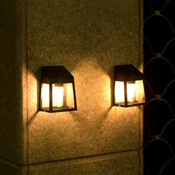 Солнечный настенный светильник, Светодиодный Садовый светильник, Уличный Квадратный Датчик солнечного света IP65, Водонепроницаемый, Украшение для двора, балкона, Садовый светильник