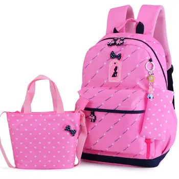 Детские школьные сумки, рюкзак с принтом для девочек-подростков, школьные рюкзаки, 3 шт./компл., детский дорожный рюкзак Mochila, милая сумка через плечо