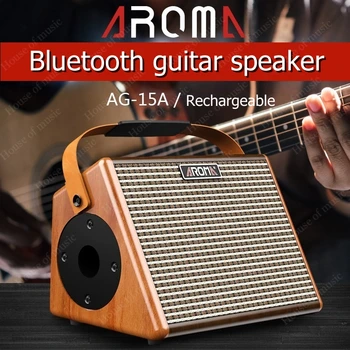 AG-15A Портативный усилитель акустической гитары мощностью 15 Вт, многофункциональный беспроводной динамик Bluetooth, динамик для музыкальных инструментов на открытом воздухе