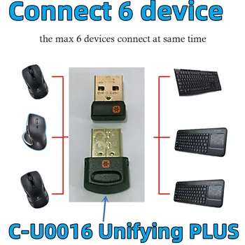 Объединяющий 6-Канальный Беспроводной Приемник Ключа USB-Адаптер Для Logitech Mouse MX M905 M510 Keyboard K400 k350 Беспроводные Приемники