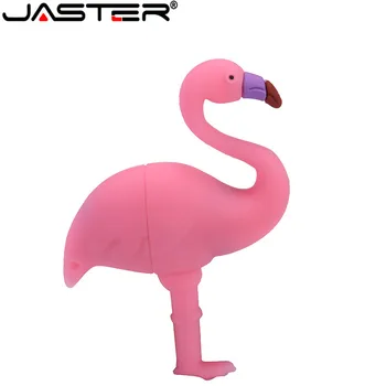 JASTER Мультяшное Животное фламинго USB Флэш-Накопитель Силикагель USB 2,0 4 ГБ/8 ГБ/ 16 ГБ / 32 ГБ / 64 ГБ Подарочная Ручка-Накопитель Реальной Емкости USB-Накопитель