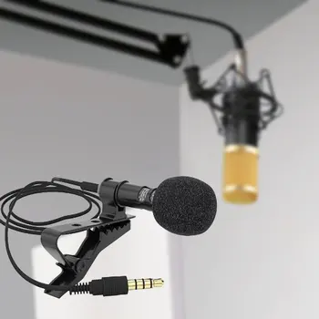 1,5 м Мини портативный петличный микрофон, конденсаторный микрофон с зажимом на лацкане, проводной микрофон для телефона или портативного ПК