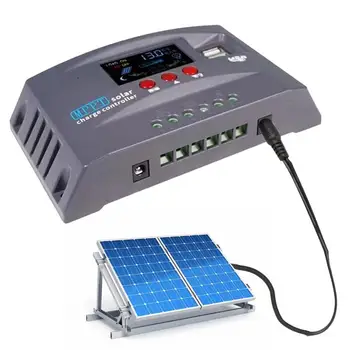 Солнечный контроллер заряда Mppt Solar Charge Controller Компактный дизайн Регулятор солнечной панели с регулируемым ЖКдисплеем Двойной USB