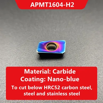 10шт Нано-синее покрытие HRC52 APMT1604-XM/APMT1604-M2/APMT1604-H2/ для резки закаленной стали, закаленной стали и подшипниковой стали