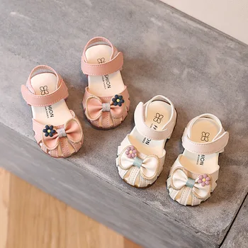 Детские сандалии, Летние ходунки для девочек, Пляжная обувь для малышей, Сандалии принцессы для младенцев 1-2 лет, Дышащая обувь