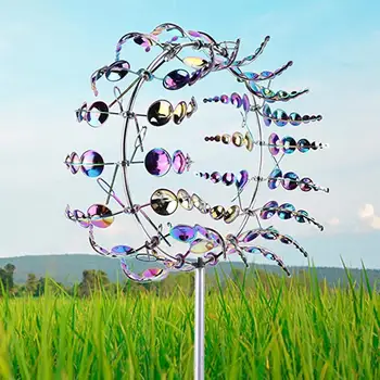 Уникальная и волшебная металлическая ветряная мельница, 3D Ветряная кинетическая скульптура, газон, металлические ветряные прядильни, подарок для декора двора и сада
