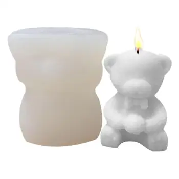 Шарик для льда с медведем, 3D Форма для свечей с медведем из мультфильма, силиконовая форма для свечей, украшение дома, силиконовая форма для вечеринки со смоляным медведем.