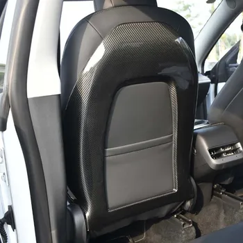 Высококачественные автомобильные запчасти, чехол для спинки сиденья из настоящего углеродного волокна, защитный чехол для спинки для Tesla Model 3