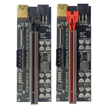 VER 018 PCI-E Riser Card VER018 Plus PCI Express от 1X до 16X Удлинитель Адаптера GPU Mining USB 3.0 PCIE Riser Для Видеокарты
