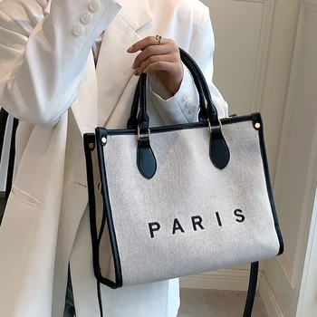 Высококачественные женские холщовые сумки-тоут, модные женские сумки-мессенджеры через плечо, дизайнерская женская сумка через плечо большой емкости