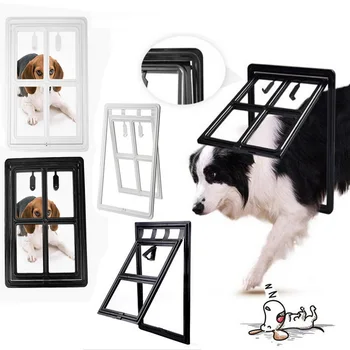 Запирающаяся Пластиковая Собачья Кошачья дверца для защиты от комаров, Защитная заслонка на окне, ворота, туннель для домашних животных, самозакрывающийся забор для собак