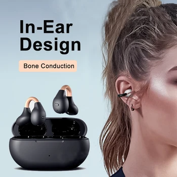 Беспроводные наушники Bluetooth TWS Mini Ear Clip Наушники с костной проводимостью, клипса для ушей, серьга для ушей, спортивные крючки для наушников с микрофоном