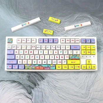 144 Клавиши, Цветное Счастливое число, PBT Keycap, профиль XDA, Красочный колпачок для переключателей MX, изготовленные на заказ Механические колпачки для игровых клавиатур