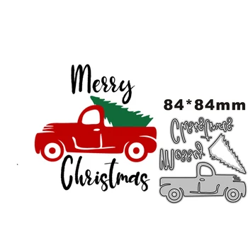 2021 Новый автомобиль с надписью Merry Christmas Tree Металлические режущие штампы для скрапбукинга, поделок из бумаги и изготовления открыток, декор для тиснения, без штампов
