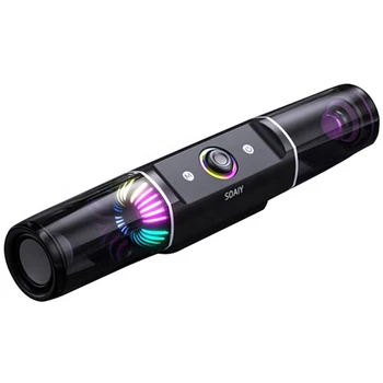 RGB LED Цветная карта памяти USB флэш-накопитель Aux микрофонный вход SH19 Портативный Музыкальный беспроводной динамик BT 5.0 SOAIY