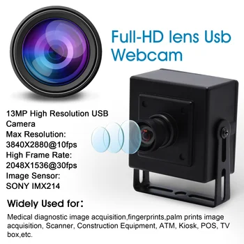 13MP MJPEG 10 кадров в секунду 3840x2880 USB веб-камера IMX214 промышленная USB мини-камера в корпусе Linux Windows Mac Android