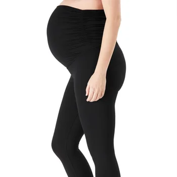 Летние Новые Леггинсы Для беременных Женщин Из Хлопчатобумажного материала, Удобные Облегающие Брюки, Однотонные Повседневные брюки