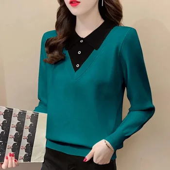 2023 Новый женский свитер, Модный пуловер, вязаные свитера с длинным рукавом, женская одежда