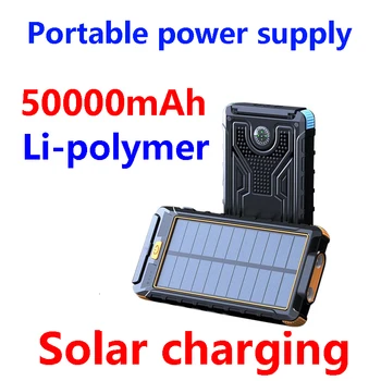 Новый блок питания на солнечной батарее 50000mAh Compass Наружный Водонепроницаемый ремень Беспроводная зарядка Супер быстрый многофункциональный блок питания