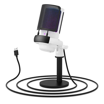 Игровой микрофон, USB-микрофон для ПК с управлением RGB, сенсорным отключением звука, регулятором усиления