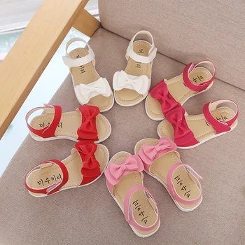 Новинка 2022 года; Летняя Детская Обувь с Большим бантом-бабочкой; Сандалии Для девочек; Детская Корейская Праздничная Обувь Принцессы; Однотонная обувь для 1-6 лет; Лидер продаж F02081