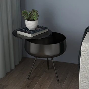 Современная простая геометрия прикроватный столик в стиле ins легкий роскошный металлический маленький приставной столик креативный дизайн бокового шкафа