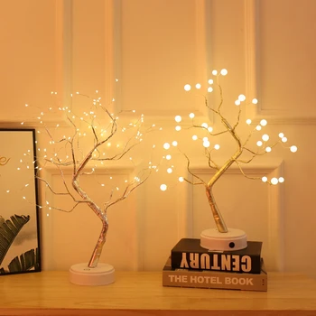 Светодиодный ночник Рождественская елка, гирлянда из медной проволоки, лампа для дома, Детская спальня, сказочные огни, световое праздничное освещение