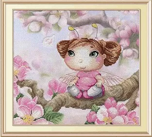 Набор Для Вышивания Крестиком С Высоким Содержанием Хлопка Little Pink Flower Fairy Goddess Peach Blossom
