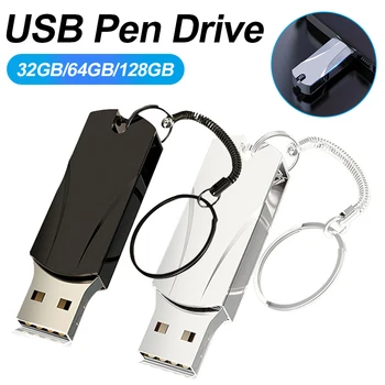 Металлический USB-накопитель, портативный флэш-диск, карта памяти, высокоскоростное внешнее запоминающее устройство Plug and Play объемом 32 ГБ/64 ГБ/128 ГБ
