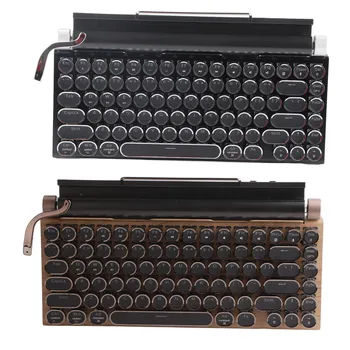 Клавиатура для пишущей машинки 83 Клавиши Винтажная Беспроводная Механическая Клавиатура Bluetooth с металлической Круглой