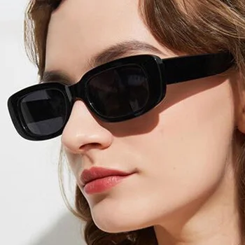 Квадратные солнцезащитные очки Женские Прямоугольные Роскошные Брендовые Дизайнерские Солнцезащитные очки для женщин с градиентными прозрачными маленькими линзами Унисекс Oculos De Sol