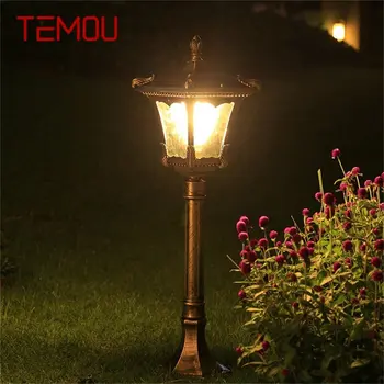 Наружные газонные фонари TEMOU, ретро-коричневая садовая лампа, светодиодная Водонепроницаемая IP65, Декоративная для дуплекса