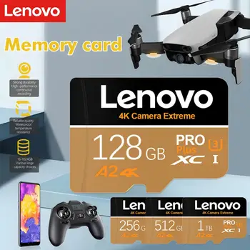 Lenovo 1 ТБ SD-Карта V30 UHS-I U3 Class 10 Карта Памяти До 100 Мбит/с 4K Ultra-HD Видео Высокоскоростная Карта A2 Для Камеры Телефона-Беспилотника Switch