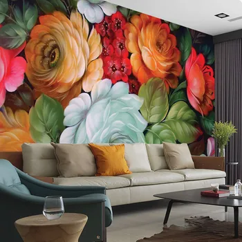 Пользовательские 3D абстрактные цветные фотообои современное искусство фреска цветок гостиная спальня столовая фон настенная живопись home d