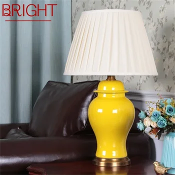 ЯРКИЙ керамический настольный светильник из латуни, современная роскошная настольная лампа LED для дома, прикроватной тумбочки в спальне