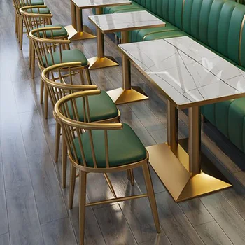 Удобные металлические обеденные стулья Минималистичный современный эргономичный стул для отдыха со спинкой для руководителя Silla Comedor Кухонная мебель