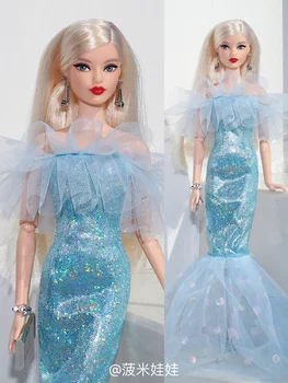 Голубое кружевное платье русалки/30 см кукольная одежда одежда платье юбка наряд для 1/6 Xinyi FR ST Кукла Барби/игрушки Рождество