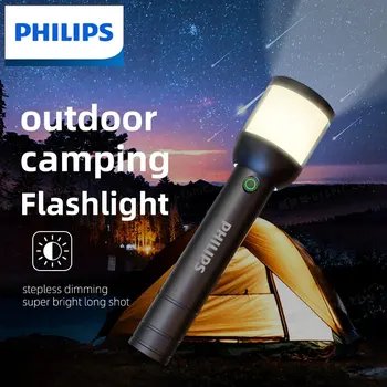 Дизайнерский портативный фонарик Philips Camping Lamp 2 в 1, 4 режима освещения, фонарики для кемпинга, самообороны, пеших прогулок