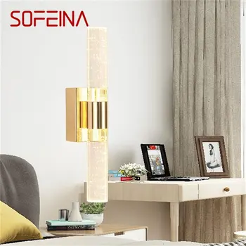 Настенные бра SOFEINA, светодиодные современные роскошные простые хрустальные светильники для дома, спальни