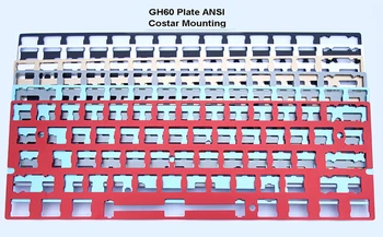 Анодированный алюминий пластины GH60 для установки стабилизаторов Costar Поддерживает раскладку ANSI для механической клавиатуры на 60% своими руками