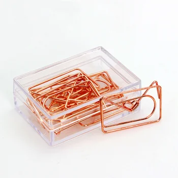 Зажим для бумаги Love из розового золота, креативный зажим для моделирования специальной формы, Металлические канцелярские принадлежности, скрепки, Металлические скрепки-закладки