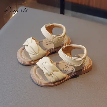 Новые летние детские сандалии для детей 3-6 лет, мягкая противоскользящая пляжная обувь на плоской подошве для девочек