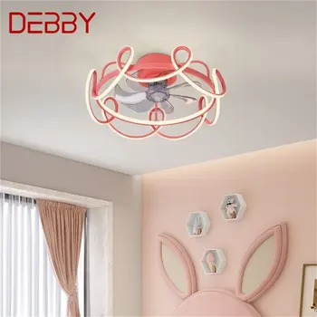 Потолочный вентилятор DEBBY Nordic Creative с подсветкой и дистанционным управлением, современное светодиодное освещение для домашней спальни