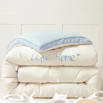 Одеяло из соевого волокна, стеганое одеяло с утолщенной сердцевиной, теплое зимнее одеяло, зимняя кровать для мамы 