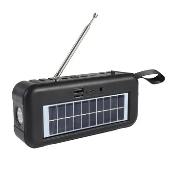 Портативное FM-радио на открытом воздухе, Работающее на солнечных батареях, Беспроводной Динамик Bluetooth, Стерео бас USB / TF / AUX, Наружная Колонка, Музыкальный плеер, Сабвуфер