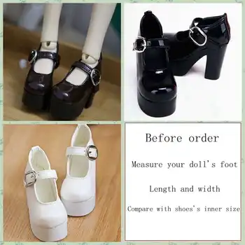1/3 1/4 женская обувь для девочек SD AOD DOD BJD MSD Dollfie из искусственной кожи, черные кофейно-белые туфли на высоком каблуке YG324