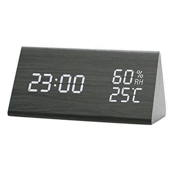 Цифровые часы Светодиодные Настольные Часы С Дисплеем Влажности И Температуры Подключение питания через USB