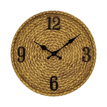 12-дюймовые настенные часы в деревенском стиле из ротанга, очаровательные поделки, подарок для комнаты на Новый Год, прямая доставка