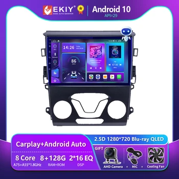 Автомагнитола EKIY T900 Android 10 для Ford Mondeo 5 2014 - 2019 Мультимедийный GPS-видеоплеер, навигация Carplay Без 2 Din